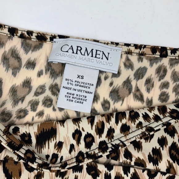 Carmen Marc Valvo leopard print blouse size XS - Picture 6 of 6